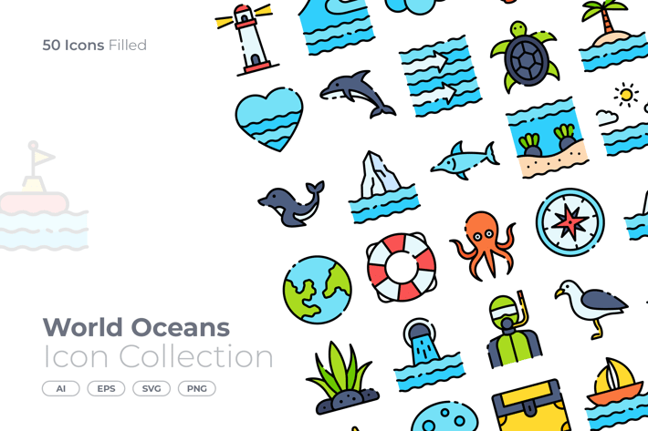World Ocean's Day Filled Icon