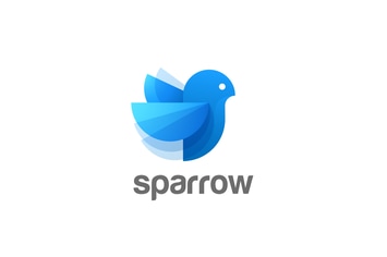 Logo Bird abstract Blue Sparrow