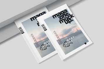 A4 Magazine Cover &  Page Spread Mockups