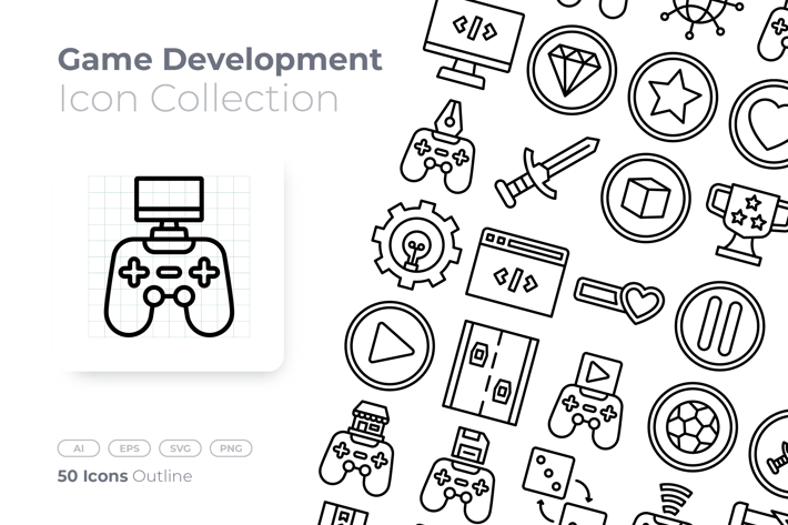 Game Development Outline Icon