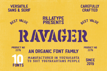 Ravager - Organic Typeface Family (10 Fonts)