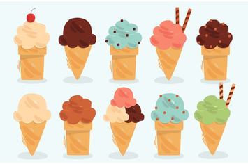 Ice Cream Cones Illustration