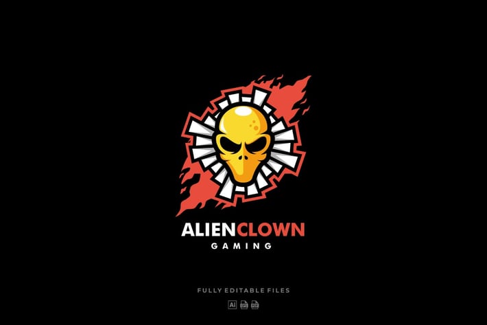 Elien Skull E-sports Style Logo Template