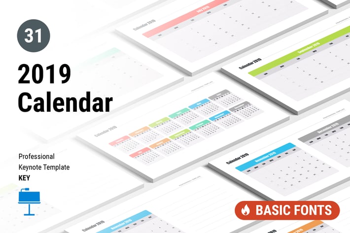 Calendar 2019 for Keynote