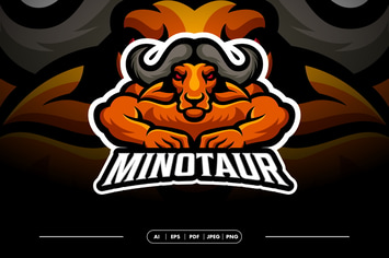Minotaur Mascot eSport Logo Template