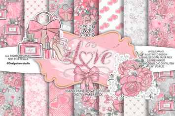 Loving Heart digital paper pack
