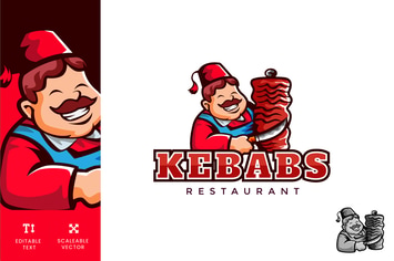 Kebab Food Logo Illustration Vector