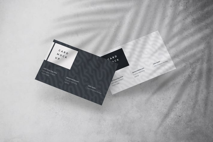 Business Card Mockup with Shadow Overlay Template
