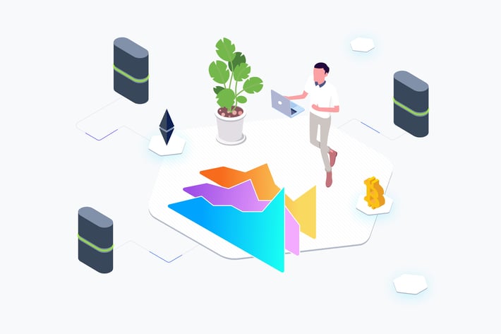 Trade Cryptocurrency Lab Isometric Graphic - THM