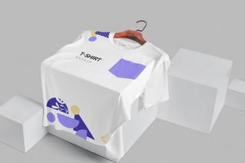 Half Sleeves Crew Neck Pocket T-shirt Mockups