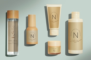Beauty products mockup design set