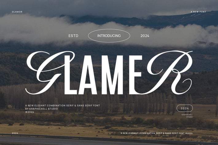 Glamer Sans Serif and Calligraphy Font Typeface