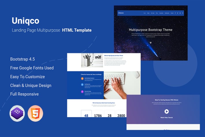  Uniqco - Multipurpose Landing page Template