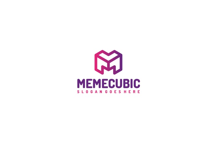 Cubic M Letter Logo