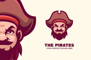 Pirate Mascot Character Logo Template