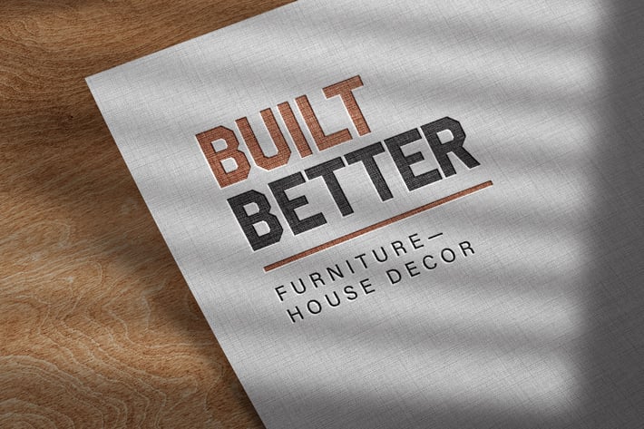 Debossed Logo Mockup on Linen Paper