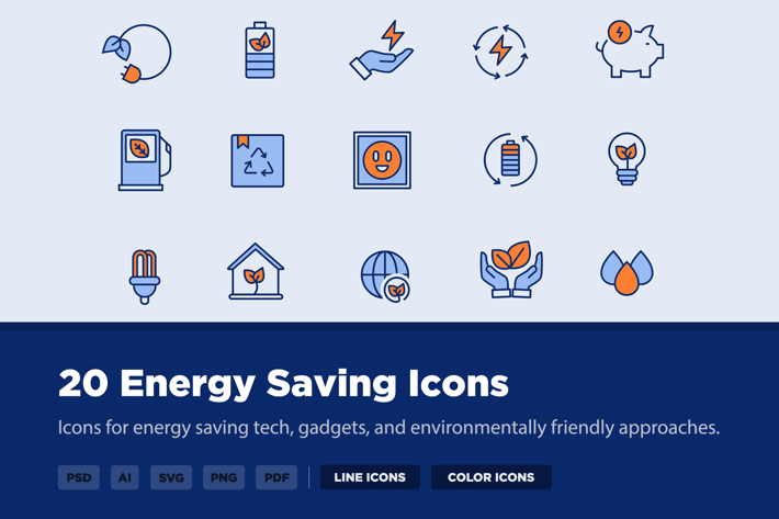 20 Energy Saving Icons