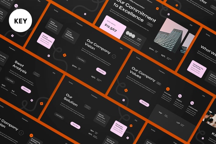 Black Orange Modern Company Profile Keynote