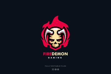 Fire Demon Sports and E-sports Style Logo