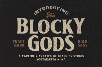 Blocky Gods Vintage Sans Serif Font