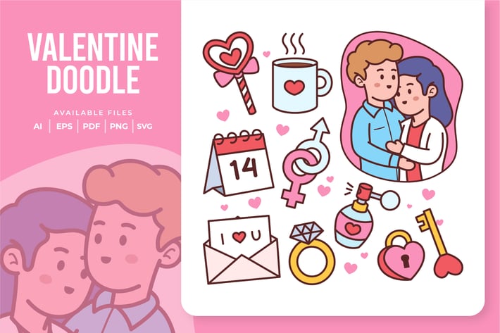 Valentine Doodle Illustration