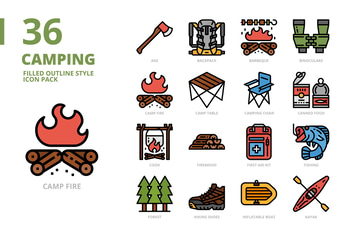 Camping Filled Outline