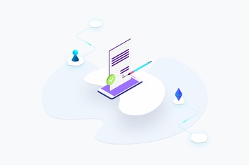 Blockchain Platform Smart Contract Isometric
