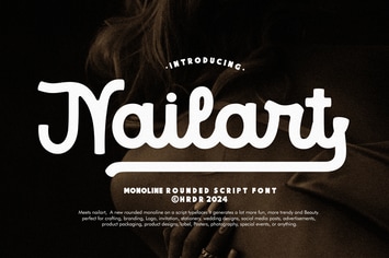Nailart - Monoline Rounded Font