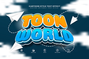 3d Cartoon Style Editable Vector Text Effect