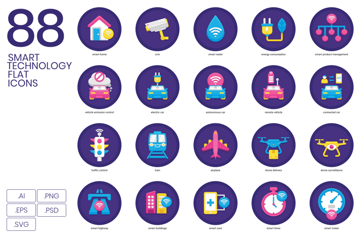Smart Technology Flat Icons