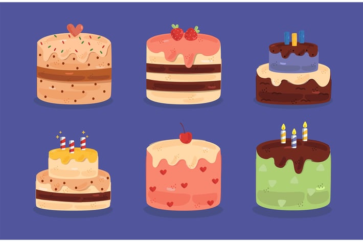 Delicious Birthday Cake Illustration