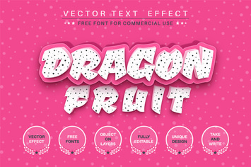 Dragon fruit - editable text effect, font style
