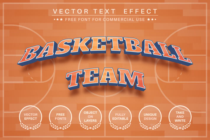 Basketball  - editable text effect,  font style