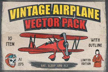 Vintage Airplane Vector Pack