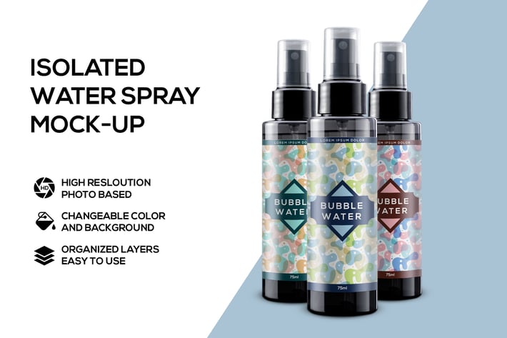 Plastic spray bottle mockup