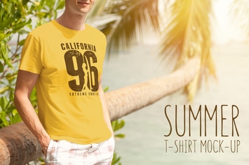 Summer T-shirt Mock-up Male Version
