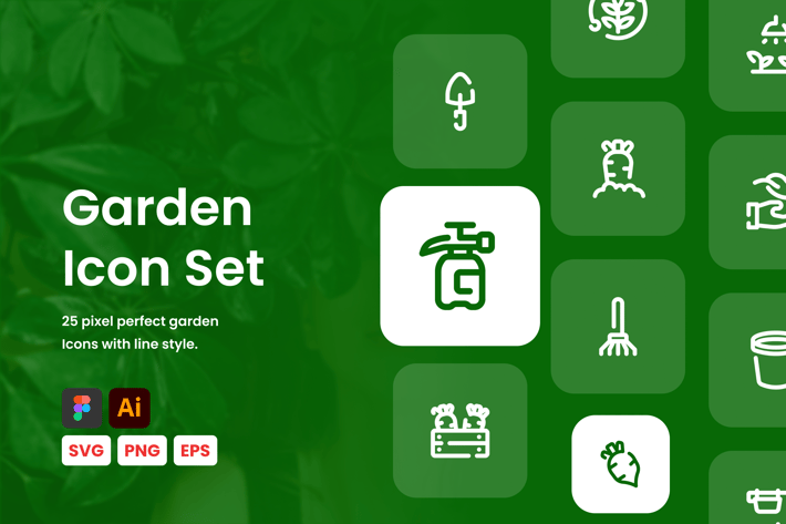 Garden Line Icon Set