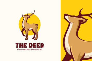 The Deer Mascot Character Logo Template