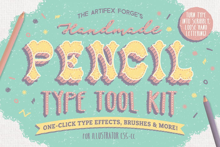 The Hand-drawn Pencil Type Tool Kit