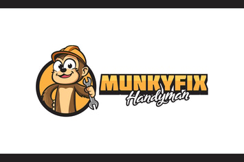 Cartoon Worker Monkey Holding Wrench Mascot Logo