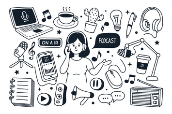 Podcast Doodle Illustration