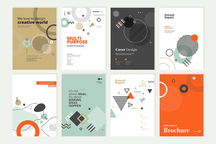 Set of brochure, annual report design templates