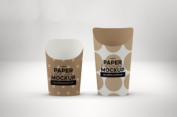 Paper Scoop Cups Packaging Mockup