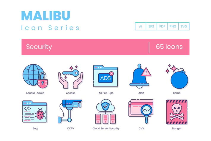 65 Security Line Icons