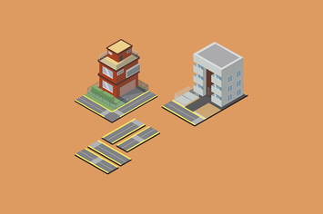 Isometric Office Building Set - Object GS