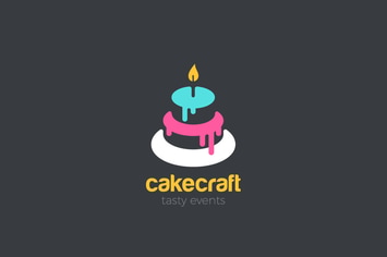 Logo Cake Sweet Candy shop abstract design