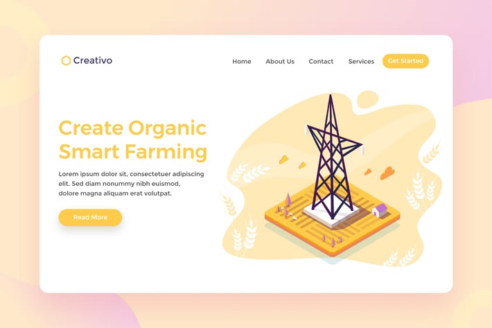 Organic Smart Farming, Agriculture Tech Web Page