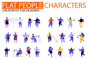 Modern Flat People Character Creator Kit