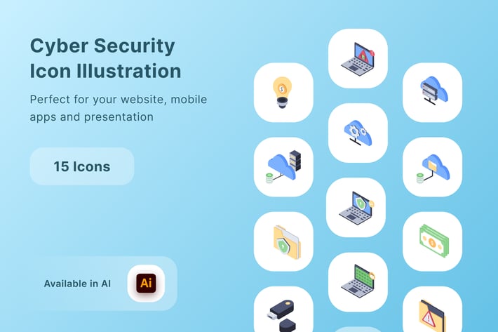 Cyber Security Icon Illustration
