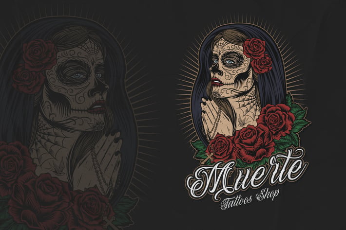 Mexican Girl - Tattoo Logo